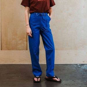 IJJI cobalt blue unisex canvas Work Pants, medium